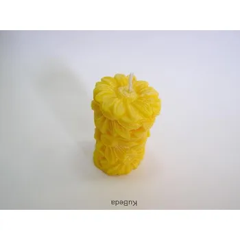 Svíčka Svíčka vonná z palmového vosku - Válec slunečnice 7 cm - žlutá Vůně: meruňka