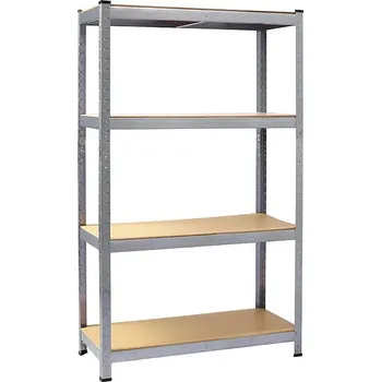 Dílenský regál Hogler 2903 Kovový skladovací regál, 4 police, 174 × 80 × 40 cm, stříbrný