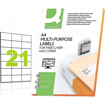 Speciální papír Štítky Q-Connect 70 x 42,3 mm, 2100 ks