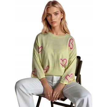 Dámské oblečení DStreet dámský svetr žlutý oversize do pasu univerzální velikost