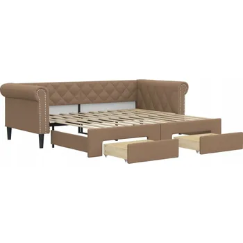 Pohovka Rozkládací pohovka 2 v 1 cappuccino, 235 x 100 x 68 cm, 235 x 192,5 x 68 cm