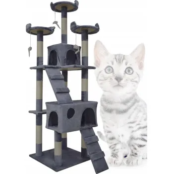 Velké škrabadlo pro kočky pelíšek věž sloupky sisalové vysoké 170 cm