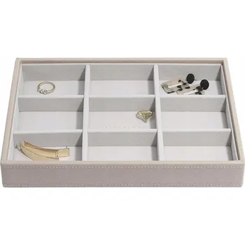 Šperkovnice Šperkovnice na bižuterii s 9 přihrádkami, klasická, barva taupe
