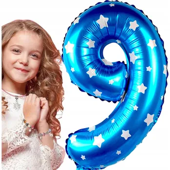 Balónek FÓLIOVÝ BALÓN ČÍSLICE 9 MODRÝ NAROZENINY 100 cm