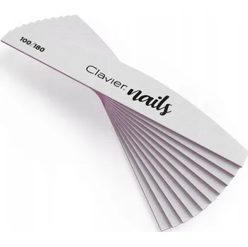Pilník Clavier 100/180 šedý lodičkový na nehty Zebra