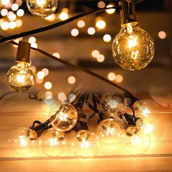 Vánoční dekorace Světelný zahradní řetěz 15M s 50 LED žárovkami 7W + 2X E12