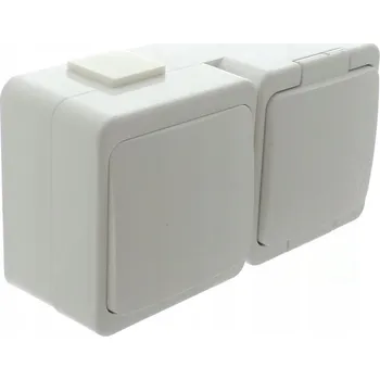 Elektrická zásuvka SMART zásuvka + vypínač pod omítku ŠEDÁ IP44