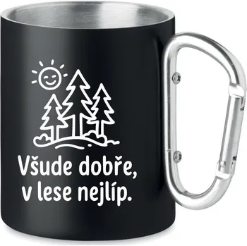 Coolkousky Plechový hrnek s karabinou - v lese