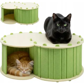 Pelíšek pro kočku PELÍŠEK PRO KOČKY BOUDA DOMEČEK 58x39x29 cm VEJDOU SE DVĚ KOČKY SIEMIEC