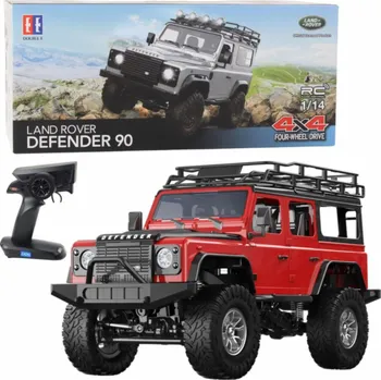 RC model auta Jokomisiada Dálkově ovládané terénní vozidlo RC Land Rover Defender 90 červený 1:14 EDUKAMP