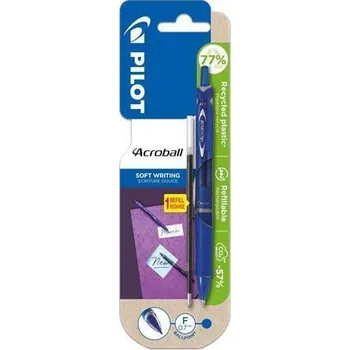 PILOT Kuličkové pero Acroball, modrá + náplň, 0,25 mm, PILOT BAB-15F-L 0.7+BRFV-10F-BT 616296