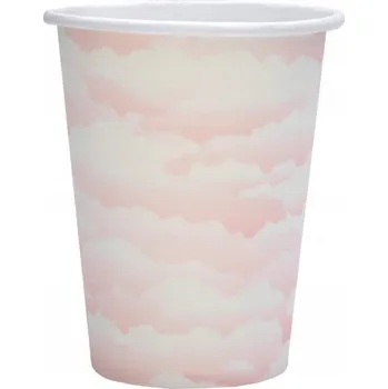 Sklenice Papírové sklenice Obláček růžový 270ml 10ks