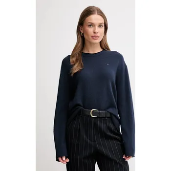 Pánská móda Vlněný svetr Tommy Hilfiger WW0WW46438 námořnická modř 59X, vel. M