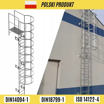 Žebřík NOUZOVÝ ŽEBŘÍK S KOŠEM A PRŮCHODEM PŘES PODKROVÍ 6,6 M, POZINK