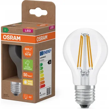 Žárovka Osram LED žárovka Classic Energy CLA60 3.8W 806lm, teplá bílá 2700K, patice E27, třída A