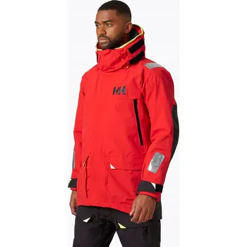 Pánská casual bunda Pánská jachtařská bunda Helly Hansen Skagen Offshore, červená (alert red), velikost XL