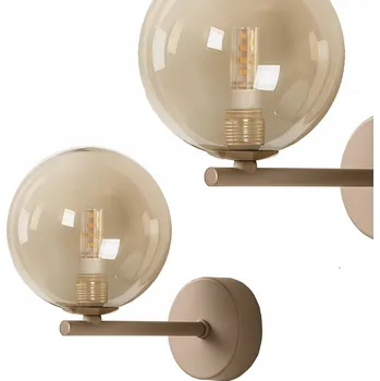 Nástěnné svítidlo Nástěnné svítidlo 1xG9 Béžové s jantarovým skleněným stínidlem K-5849 LEMO