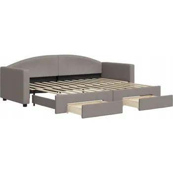 Pohovka Rozkládací pohovka 2v1 taupe 223 x 90 x 75 cm s úložným prostorem