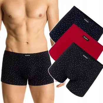 Boxerky ATLANTIC 3MH-036 Pánské boxerky šortkového střihu 3-BALENÍ - M