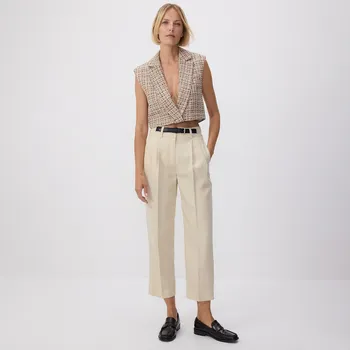 Dámské kalhoty Reserved - Chino kalhoty z lyocellu - krémová - 705AC-01X - 705AC-01X-XXL-3