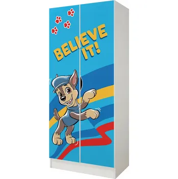 Šatní skříň Skříň Leomark Roma Tlapková patrola 70 x 161,5 x 42,5 cm Bílá