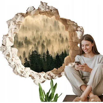 Fototapeta Velká samolepka na stěnu Samolepící Díra 60x58 cm Mystický les