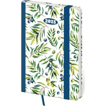 Diář Diář 2025 Vario týdenní kapesní Olive s gumičkou