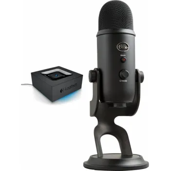 Síťový prvek Logitech Audio minijack 3,5mm bluetooth adaptér (980-000912) + Yeti USB Blackout (988-000229)
