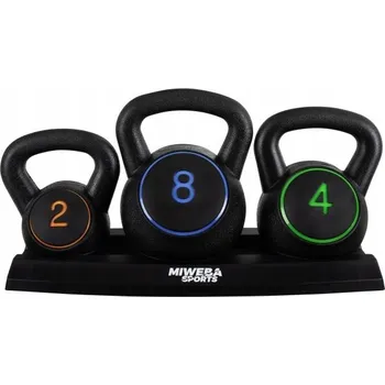 Sada kettlebellů Miweba Sports 2, 3 a 8 kg + stojan