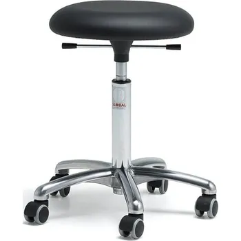 Nábytek do ordinace Stolička na kolečkách BETA, 520-710 mm, umělá kůže, černá