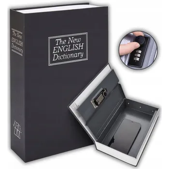 Trezor KNIŽNÍ TREZOR TAJNÁ SCHRÁNKA KOVOVÁ KAZETA KNIHA SE ZÁMKEM NA KÓD