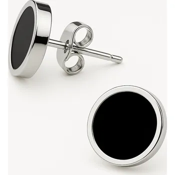 Náušnice STŘÍBRNÉ NÁUŠNICE ČERNÉ ŠROUBOVACÍ PEcky OCEL UŠLECHTILÁ 316L