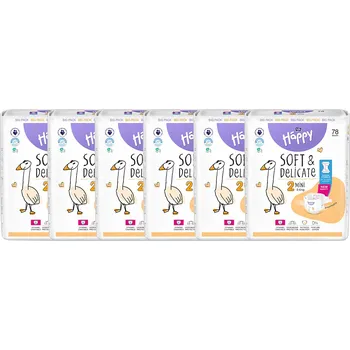 jednorázová plena Bella Happy Soft & Delicate BigPack vel. 2 (3-6 kg) - 468 ks (6x78 ks)