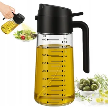 Nádoba na olej a ocet SKLENĚNÝ ROZPRAŠOVAČ NA OLEJ, OLIVOVÝ OLEJ, OCET DÁVKOVAČ VE SPREJI, ROZPRAŠOVAČ 470 ML