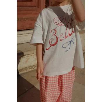 Dětské tričko s příměsí lnu Konges Sløjd RHW X KS BELLA TEE OCS KS103594 bílá 00X, vel. 86