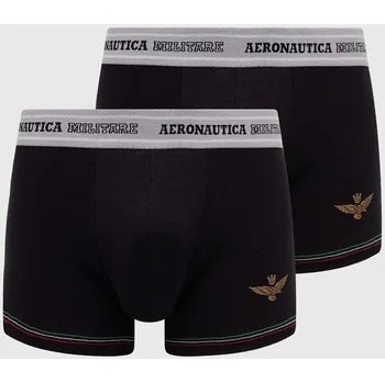 Boxerky Boxerky Aeronautica Militare 2-pack AM1UBX003 černá 99X, vel. XXL