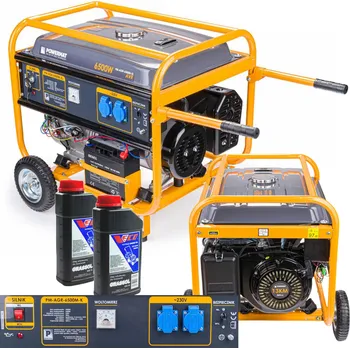 Elektrocentrála Přenosná elektrocentrála jednofázová Powermat 6500 W benzínová