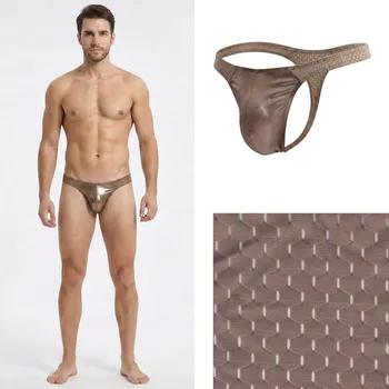 Pánské tanga Síťovaná tanga Manview hnědá Velikost: M Metalická přední část