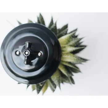 vypínač Keramický otočný vypínač typ 7 kompletní ČERNÁ bezšroubkový