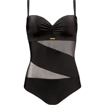 Dámské plavky PLAVKY SELF ČERNÉ MÓDNÍ 3 S KOSTICÍ 40C 75C L