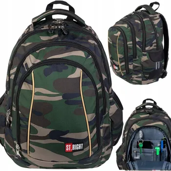 Školní batoh Školní batoh Majewski vícekomorový maskáčový 26 l s reflexními prvky