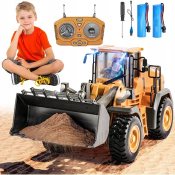 autíčko DÁLKOVĚ OVLÁDANÝ BULDOZER S POHYBLIVÝM RAMENEM A ZVUKY MOTORU