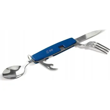 Příbor SKLÁDACÍ TURISTICKÁ SADA PŘÍBORŮ NŮŽ VIDLIČKA LŽÍCE OTVÍRÁK OCEL PRO PŘEŽITÍ