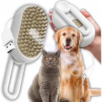 Péče o srst a drápky ELEKTRICKÝ KARTÁČ PRO PSY A KOČKY 2 V 1: PÁRA, ODSTRANĚNÍ ZAMOTANÉ SRSTI, MASÁŽ, ČIŠTĚNÍ