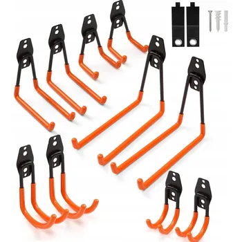 Věšák 12X KOVOVÉ HÁKY VĚŠÁKY 12 KS HÁKY DO GARÁŽE DRŽÁK NA KOLO NÁŘADÍ