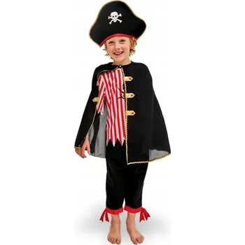 Karnevalový kostým PIRÁTSKÝ KOSTÝM S PLÁŠTEM VEL 116-128 CM