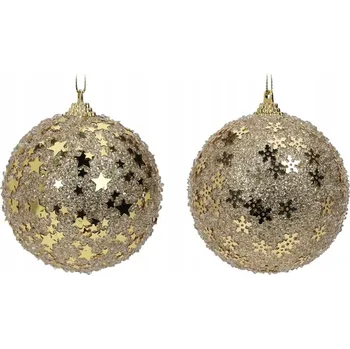 Vánoční dekorace Vánoční Baňky zlaté brokátové sada 12 kusů 8 cm ozdoba na vánoční stromeček