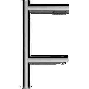 Vysoušeč rukou Stříbrný nerezový bezdotykový vysoušeč rukou ve vodovodní baterii Jet Dryer DUO