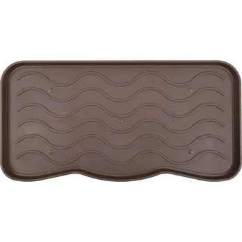 Rohožka Flomat Hnědý plastový odkapávač na boty FLOMA Waves - 38 x 75 x 2,1 cm