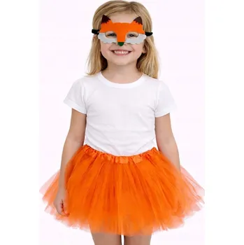 Karnevalový kostým SUPER Sada Liška Kostým TuTu Oranžová 30cm Filcová Maska 2ks MK92